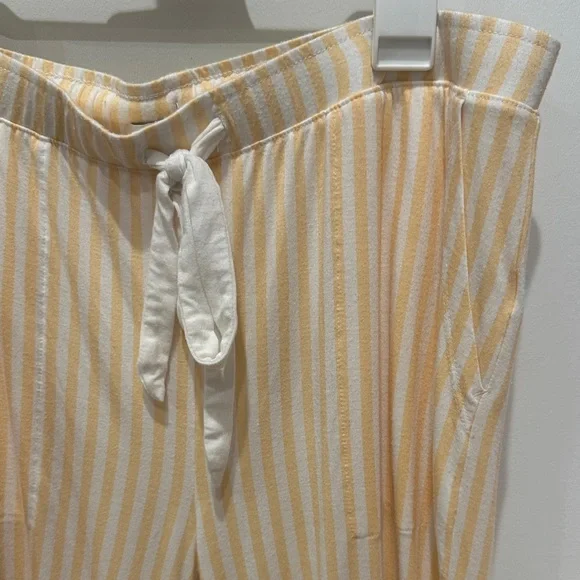 P.J. Salvage Yellow and White Striped pajama set- oversized small - Picture 4 of 8